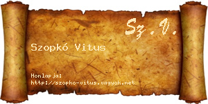 Szopkó Vitus névjegykártya